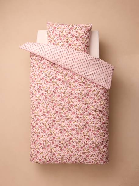Parure housse de couette et taie d'oreiller rose imprimé 5 - vertbaudet enfant 