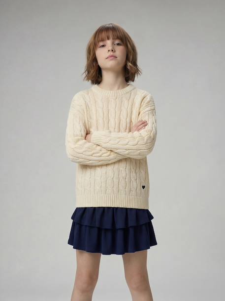 Pull torsadé fille Jonen vanille 2 - vertbaudet enfant 