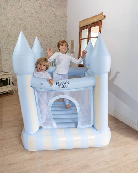 Chateau gonflable pvc avec gonfleur Bleu+Rose 4 - vertbaudet enfant 