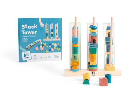 Tours à empiler bois fsc - jeu apprentissage - jouet en bois Multicolore 4 - vertbaudet enfant 