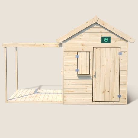 Cabane bois enfant avec pergola et comptoir epicerie Beige 4 - vertbaudet enfant 