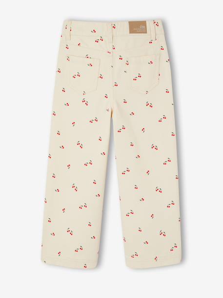 Pantalon large fille cerises coton vanille 2 - vertbaudet enfant 