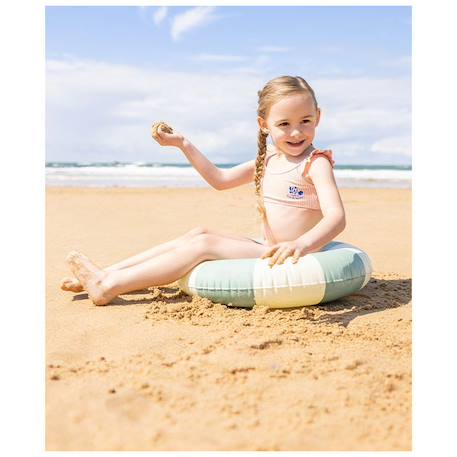Maillot de bain fille Fond blanc raye rose 2 - vertbaudet enfant 