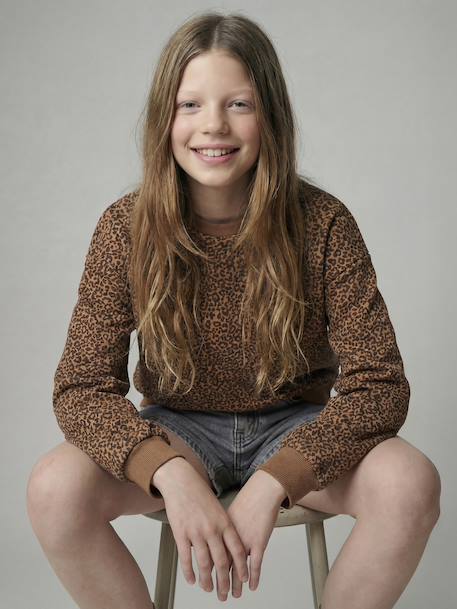 Sweat coupe large marine+marron+vanille 7 - vertbaudet enfant 