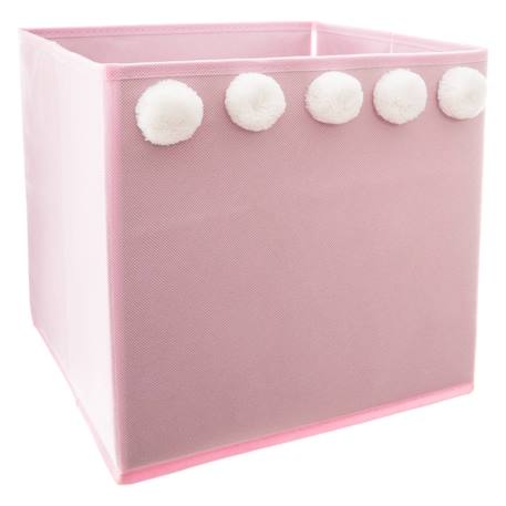 Bac de rangement pompons - yuki Marron caramel+Rose 6 - vertbaudet enfant 