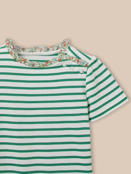 T-shirt marinière fille tissu liberty - coton biologique Liberty nazanin 2 - vertbaudet enfant 