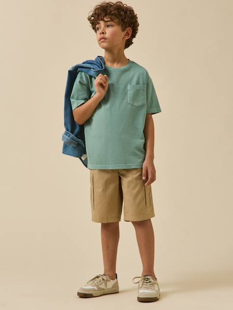 T-shirt garçon - coton biologique Celadon+Denim bleu 5 - vertbaudet enfant 