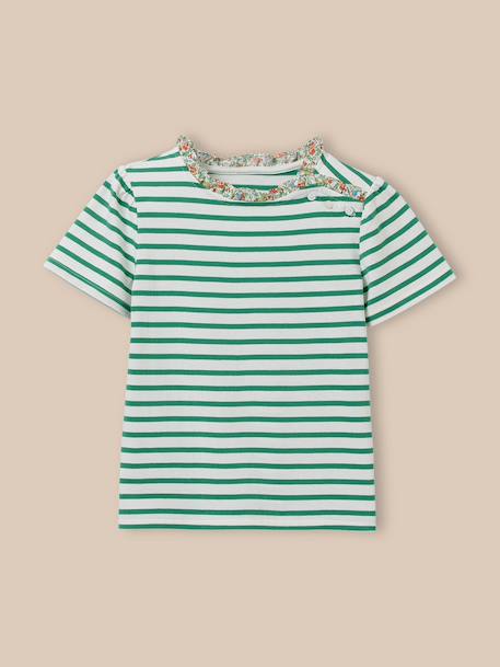 Fille-T-shirt, sous-pull-T-shirt-T-shirt marinière fille tissu liberty - coton biologique