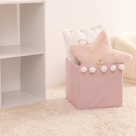Bac de rangement pompons - yuki Marron caramel+Rose 8 - vertbaudet enfant 