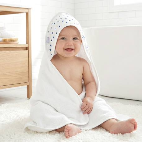 Ma première cape de bain en bambou lovio Imprimé coeurs+Imprimé coeurs 3 - vertbaudet enfant 