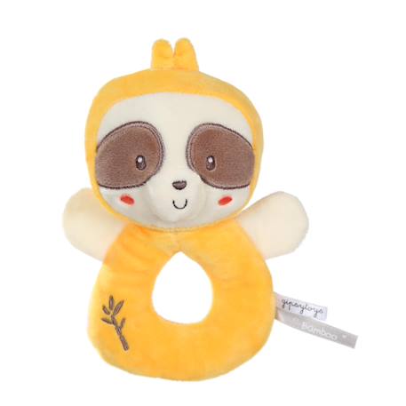 Hochet bebe bamboo - paresseux - 14 cm s/carte Noir 1 - vertbaudet enfant 