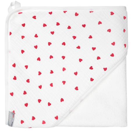 Ma première cape de bain en bambou lovio Imprimé coeurs+Imprimé coeurs 4 - vertbaudet enfant 
