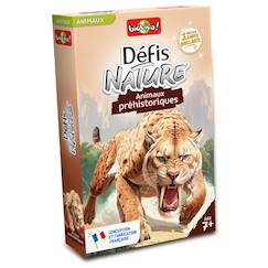 Jouet-Jeu de cartes - défis nature - animaux préhistoriques  - dès 7 ans - 2 à 6 joueurs - fabriqué en france et éco-conçu