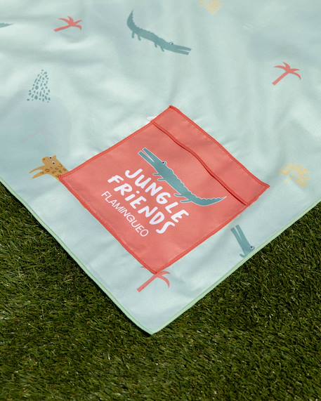 Serviette de plage enfant microfibre Bleu+Vert 8 - vertbaudet enfant 