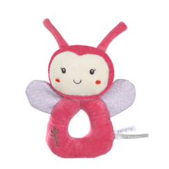 Jouet-Hochet bamboo bebe - coccinelle - 14 cm s/carte