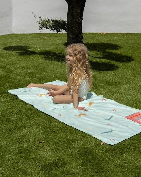 Serviette de plage enfant microfibre Bleu+Vert 7 - vertbaudet enfant 