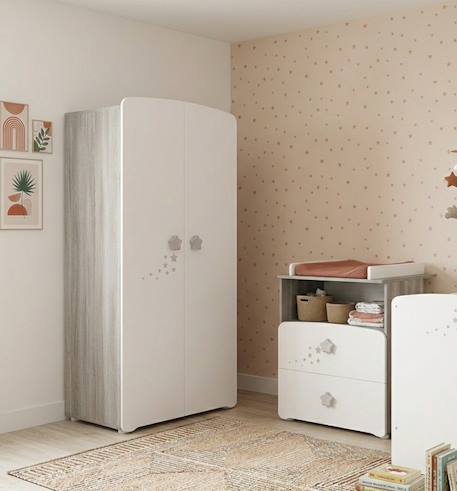 Armoire 2 portes bébé en bois - nao Blanc 1 - vertbaudet enfant 
