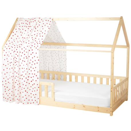 Ciel de lit cabane en gaze de coton solo 390 cm Beige+Blanc+Bleu+Camel+Écru+Gris+Imprimé coeurs+Marron+Pêche+Rose+Terracotta+Vert de gris 27 - vertbaudet enfant 