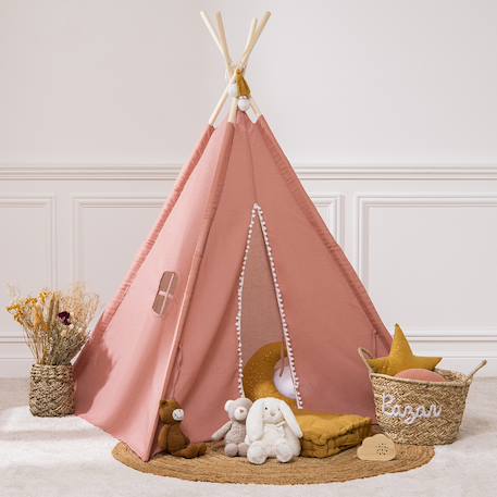 Tipi enfant - wapi Beige lin+Bleu+Rose 13 - vertbaudet enfant 
