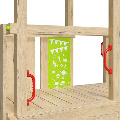 Aire de jeux avec toboggan 2,20 m zesty xpression xl - 14 enfants Bois 6 - vertbaudet enfant 