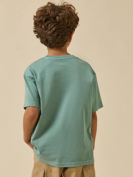 T-shirt garçon - coton biologique Celadon+Denim bleu 2 - vertbaudet enfant 