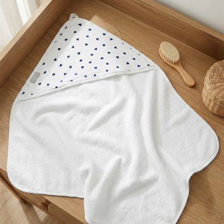 Ma première cape de bain en bambou lovio Imprimé coeurs+Imprimé coeurs 2 - vertbaudet enfant 