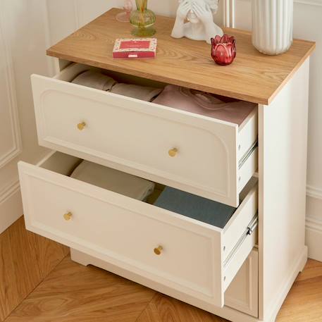 Commode 3 tiroirs plateau placage frêne - mohea Ivoire 4 - vertbaudet enfant 