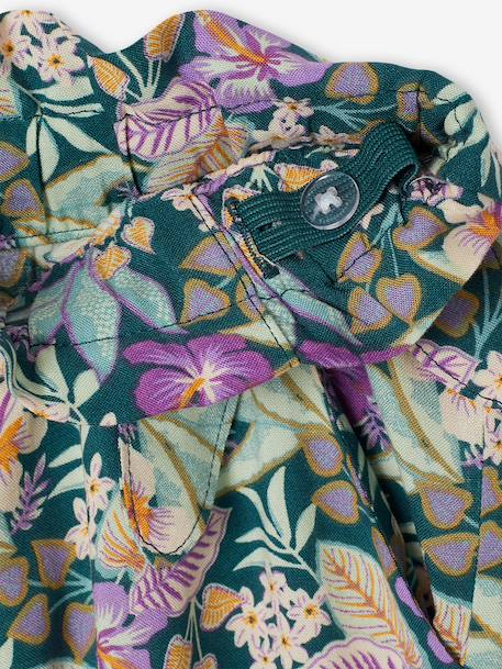 Pantalon fille large motifs fleurs Léopard+vanille+vert 15 - vertbaudet enfant 