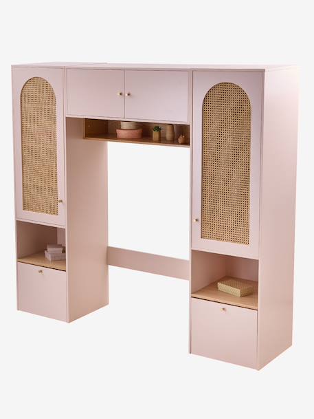 Tête de lit pont en cannage avec rangement rose 2 - vertbaudet enfant 