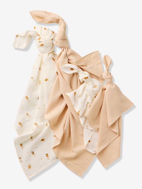 Lot 4 langes en gaze de coton blanc imprimé 4 - vertbaudet enfant 