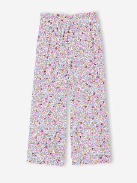 Pantalon fille large motifs fleurs Léopard+vanille+vert 6 - vertbaudet enfant 