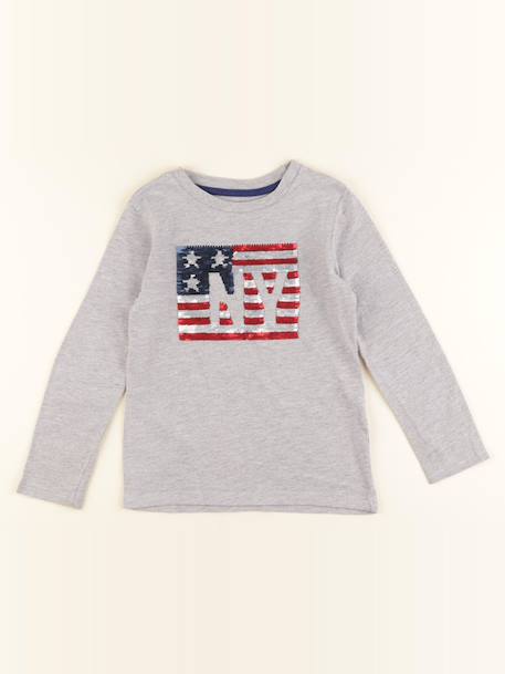 Tee-shirt - 4 ans Gris 1 - vertbaudet enfant 
