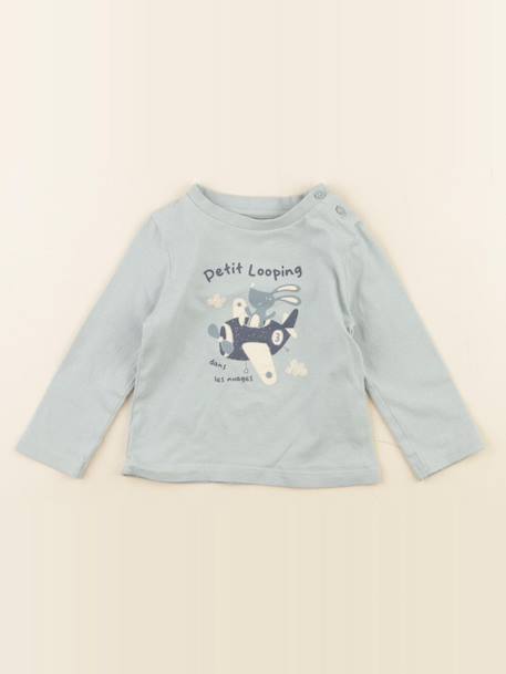 Tee-shirt - 9 mois Bleu 1 - vertbaudet enfant 