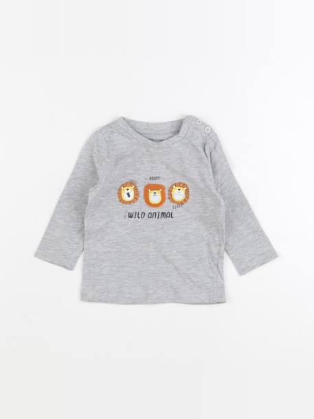 Tee-shirt - 9 mois Gris 1 - vertbaudet enfant 