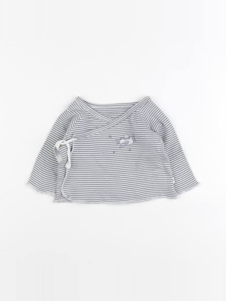 Tee-shirt - 3 mois Blanc, gris 1 - vertbaudet enfant 