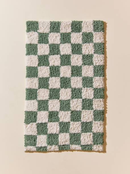 Tapis damier Celadon clair+Vert fonce 3 - vertbaudet enfant 