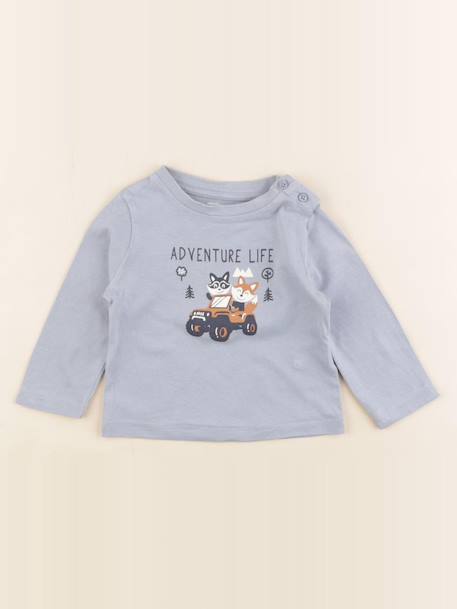 Tee-shirt - 6 mois Bleu 1 - vertbaudet enfant 
