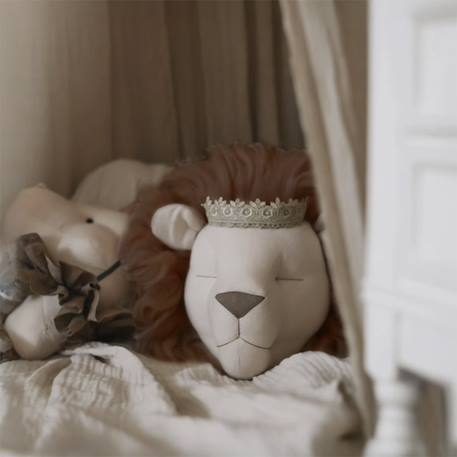 Trophée mural lion en lin – décoration chambre bébé enfant Marron 2 - vertbaudet enfant 