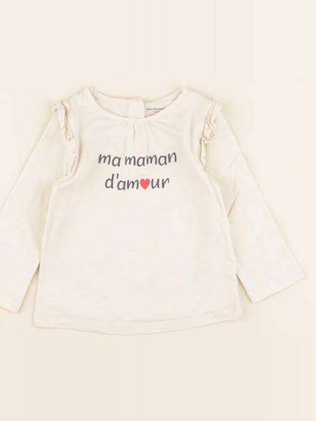 Tee-shirt - 12 mois Beige 1 - vertbaudet enfant 