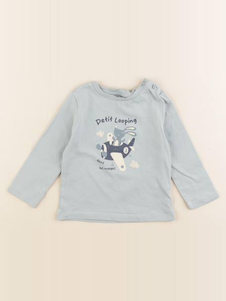 Tee-shirt - 12 mois Bleu 1 - vertbaudet enfant 