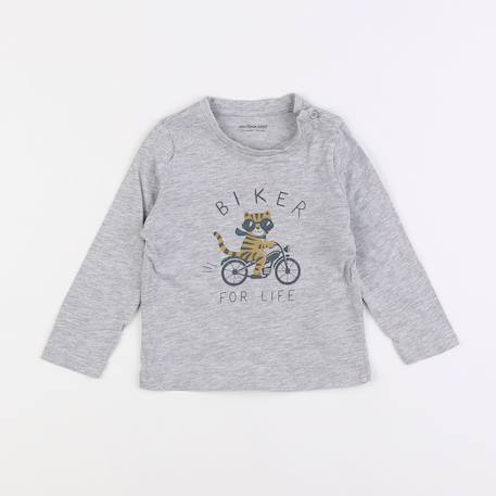 Tee-shirt - 12 mois Gris 1 - vertbaudet enfant 