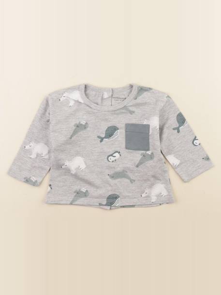 Tee-shirt - 6 mois Gris 1 - vertbaudet enfant 