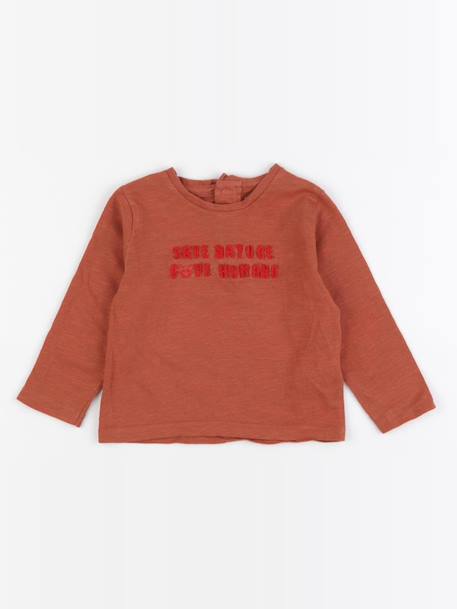 Tee-shirt - 12 mois Marron 1 - vertbaudet enfant 