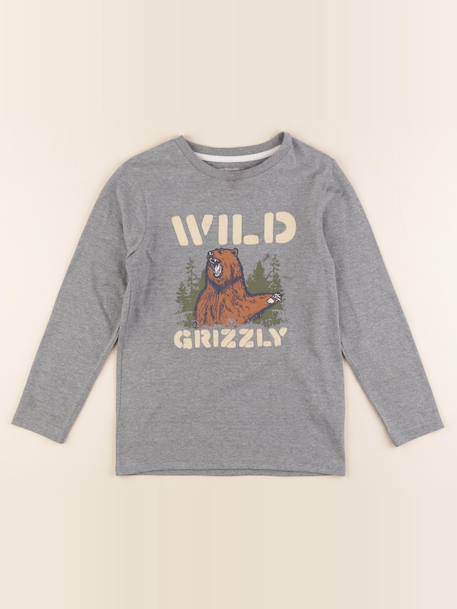 Tee-shirt - 8 ans Gris 1 - vertbaudet enfant 