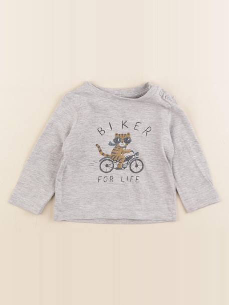Tee-shirt - 6 mois Gris 1 - vertbaudet enfant 