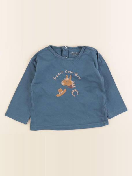 Tee-shirt - 12 mois Bleu 1 - vertbaudet enfant 