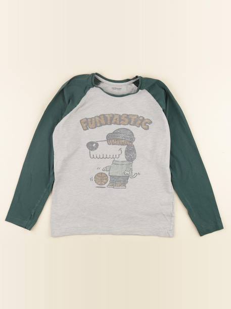 Tee-shirt - 12 ans Gris, vert 1 - vertbaudet enfant 