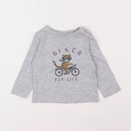 Tee-shirt - 6 mois Gris 1 - vertbaudet enfant 
