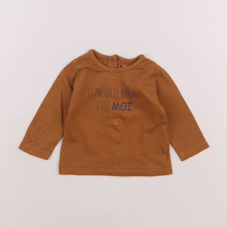 Tee-shirt - 3 mois Marron 1 - vertbaudet enfant 