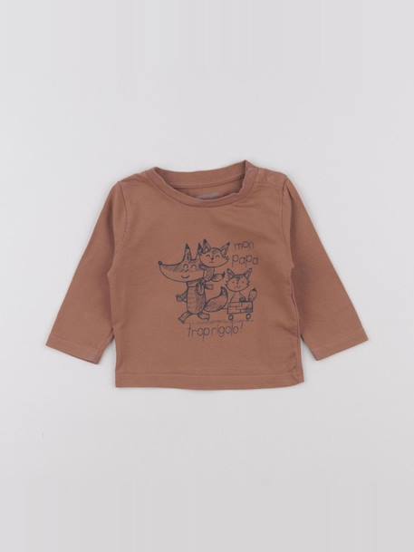 Tee-shirt - 3 mois Marron 1 - vertbaudet enfant 